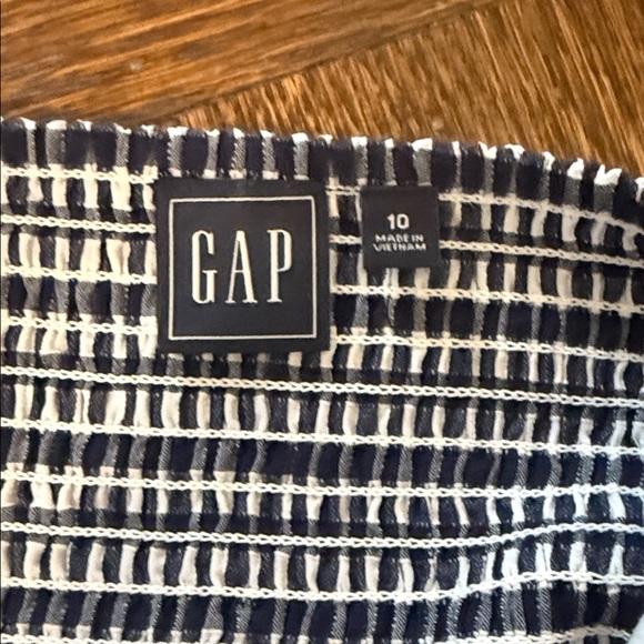 Gap Gingham Midi Dress | Size 10 | Navy & White | Smocked Bodice - Picture 4 of 4